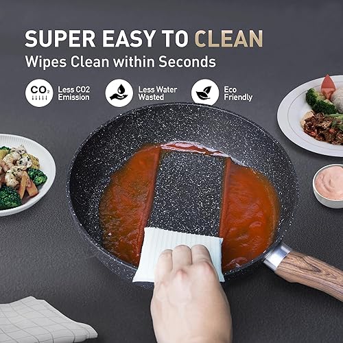 Miniatura 5 de DishDelight Juego de ollas y sartenes de inducción antiadherentes, juego de utensilios de cocina antiadherentes de 12 piezas, juego de cocina de