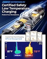 Vista 7 de MRGLAS Cargador de coche rápido para iPhone 17/16 de 90 W, cargador de coche USB C con cable tipo C, PD45W y QC45W, ajuste empotrado, todo metal