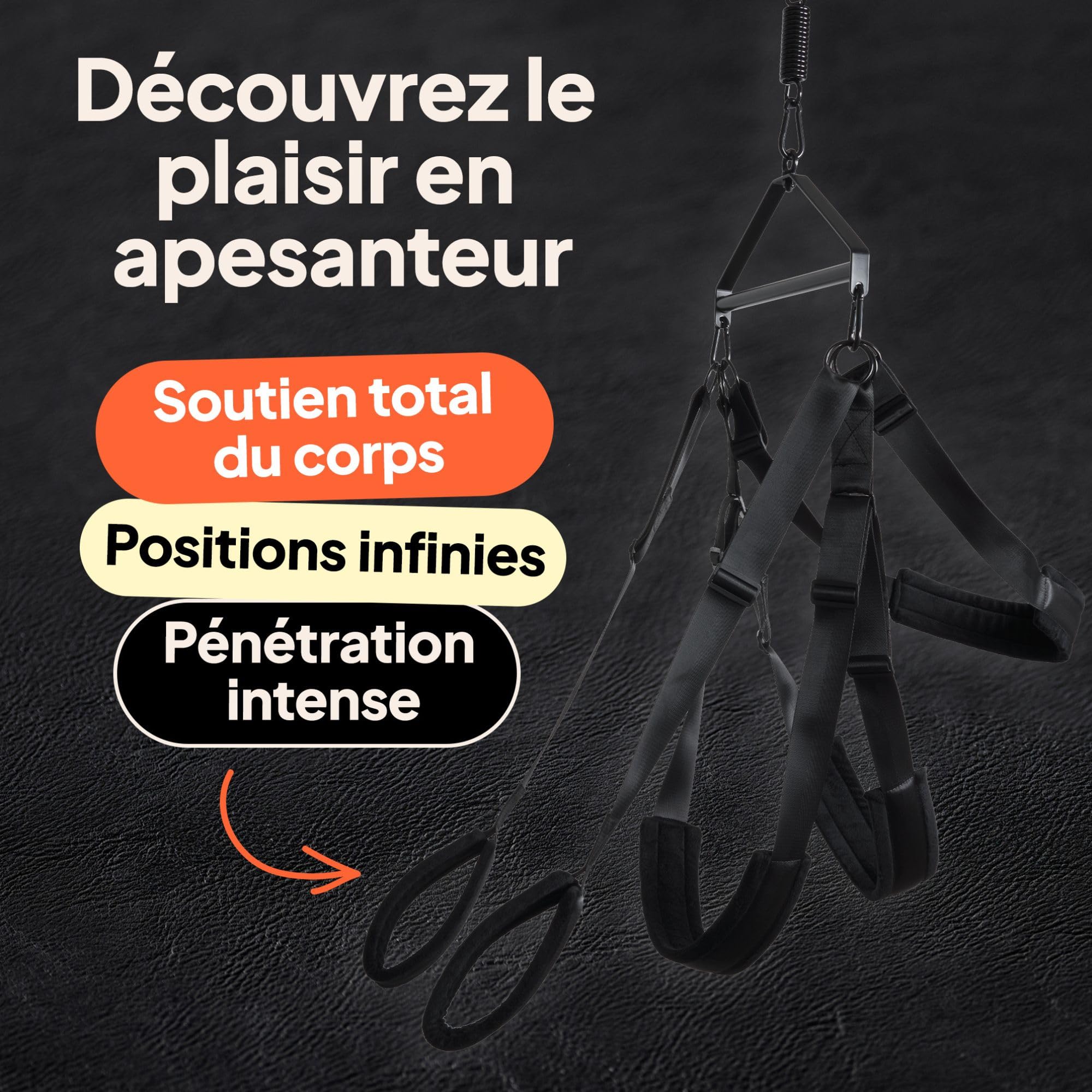 obaie Deluxe Swing Balancoire Sexuelle pour Couple - Balançoire Sexuelle Adulte Érotique Ajustable pour Plafond - Accessoire Sexuel Couple - Balancoire Adulte Érotique