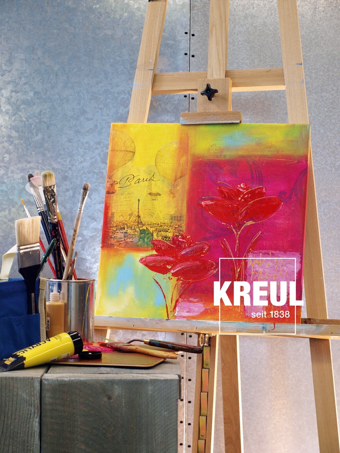 KREUL 84170 - Solo Goya Acrylic - Zestaw 10 x 100 ml tubek farby akrylowej, kremowa, uniwersalna, kryjąca i wodoodporna farba, szybkoschnąca o matowym wyglądzie