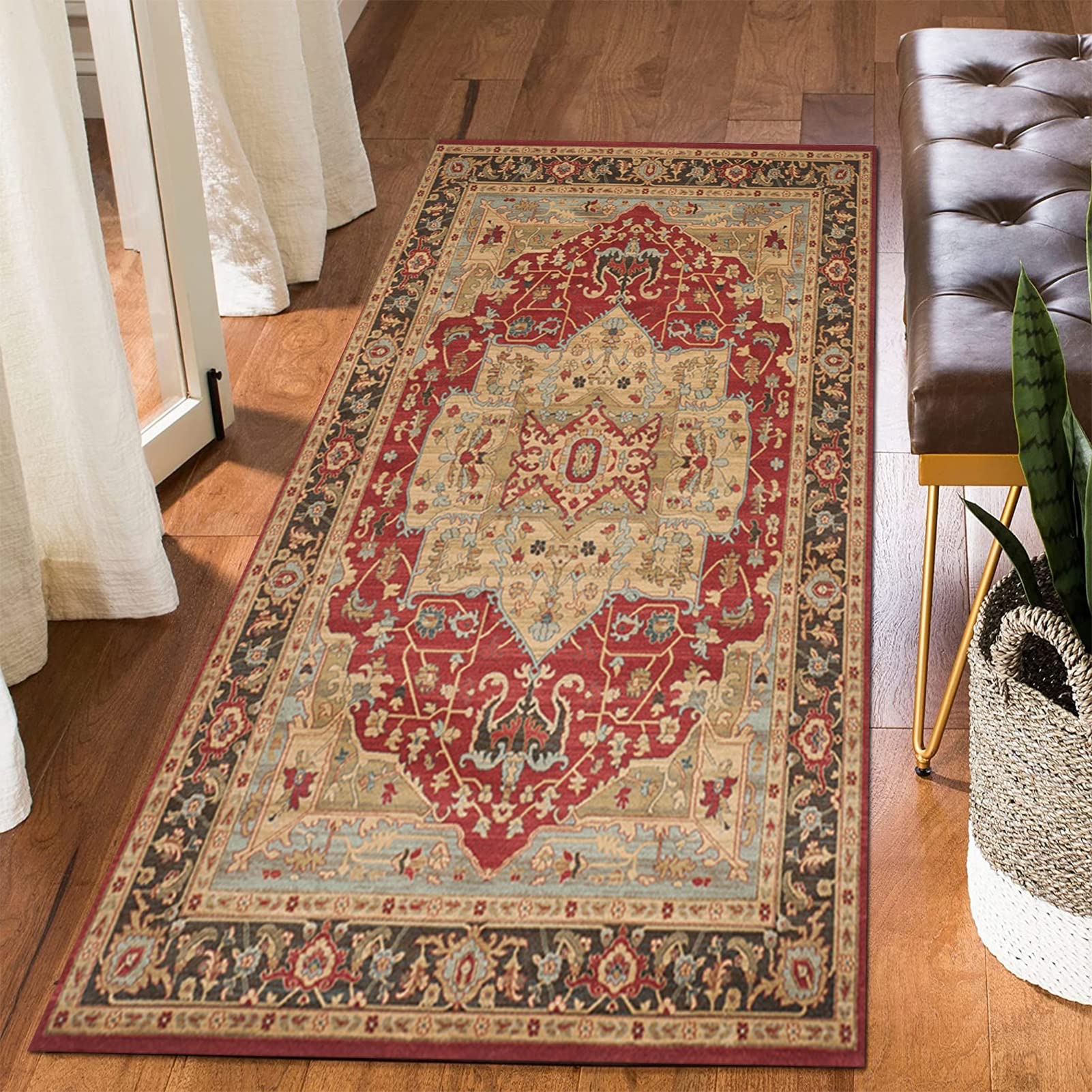 Runner per tappeti da esterno per interni per corridoio, 100 cm/1,5 m/2 m/2,5 m/300 cm/350 cm/4 m/4,5 m/5 m/6 m di lunghezza per tappetino antiscivolo per ingresso corridoio corridoio ( Size : 140*350