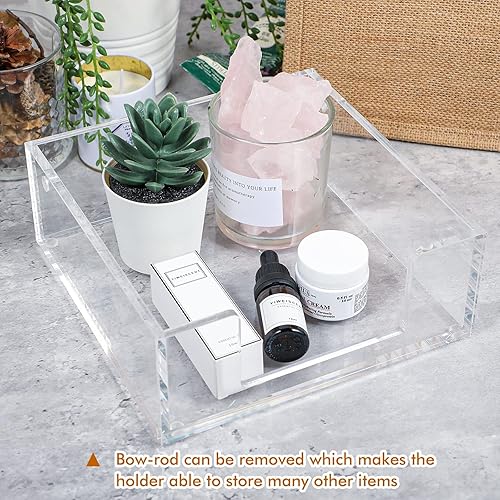 Miniatura 7 de Servilletero de acrílico transparente para almuerzo, dispensador cuadrado de bebidas de cóctel, servilletero, bandeja de servilletas de acrílico