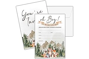 Oh Boy Woodland Baby Shower Invitations