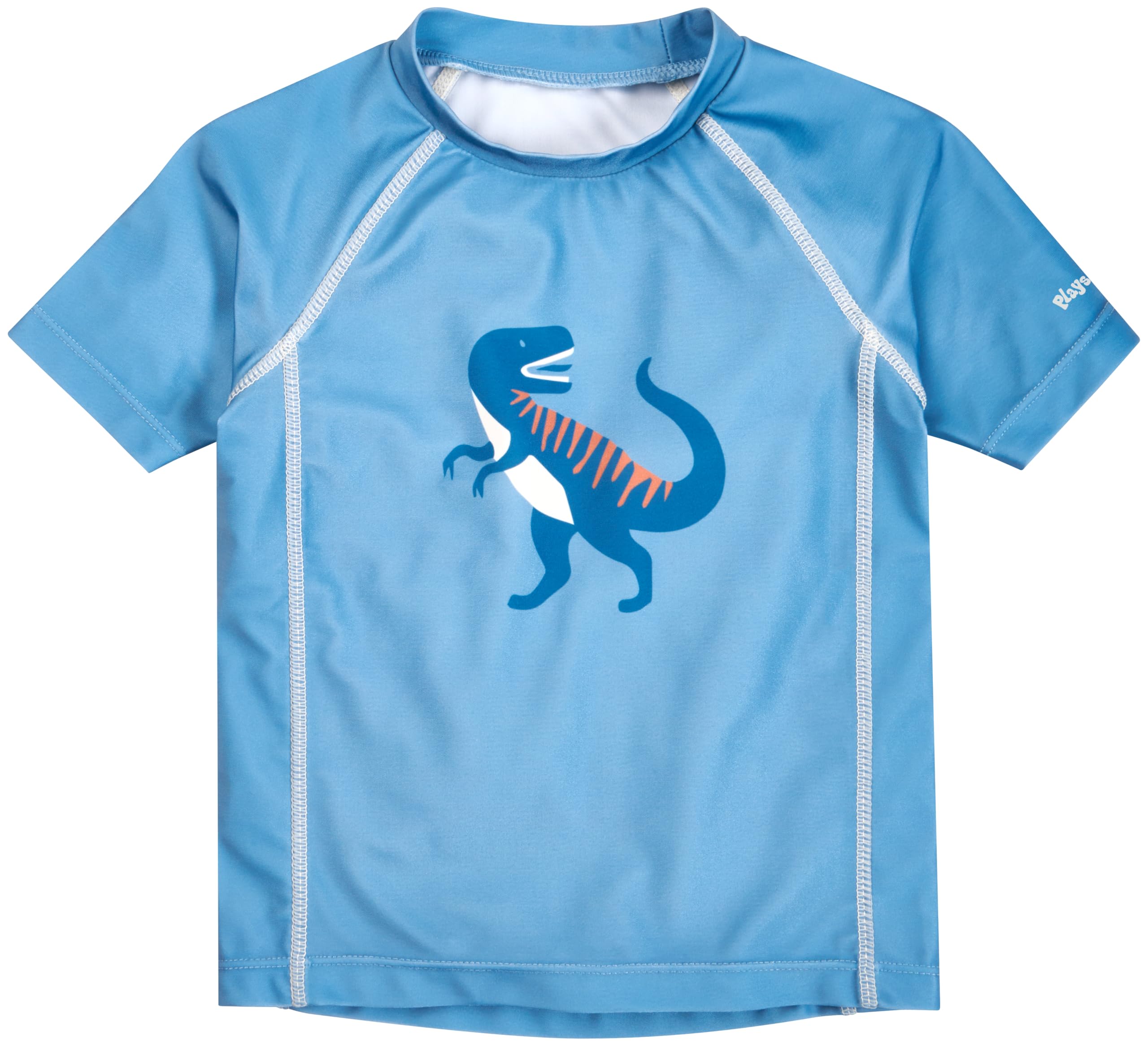 Playshoes Camiseta de baño Unisex para niños, Camisa antisarpullido, Dinosaurio Azul, 134-140