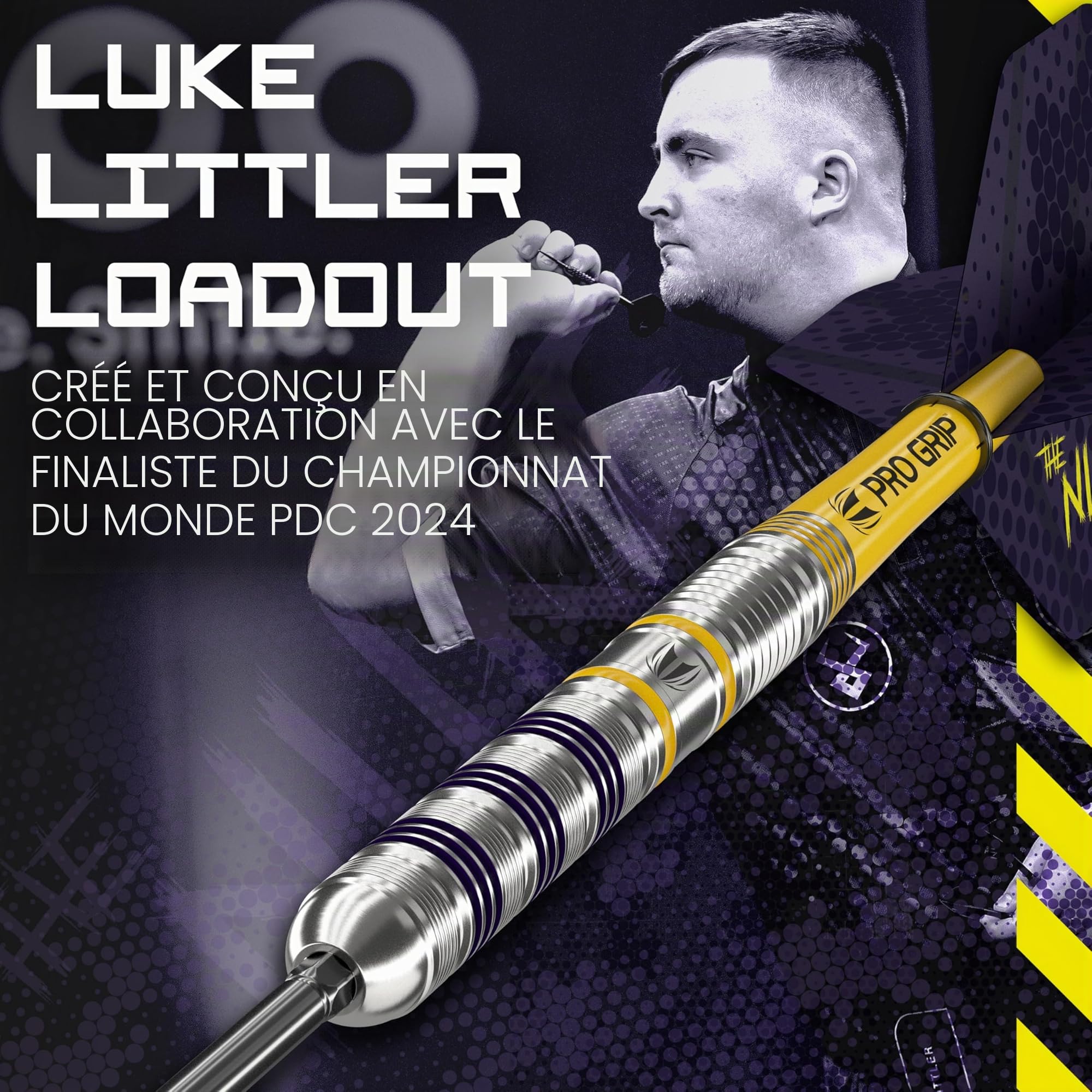 Target Darts Luke Littler Loadout Fléchettes à Pointe en Acier Swiss Point, Fléchette en Tungstène à 90%, 22G/23G/24G | Jeu de Fléchettes à Pointe en Acier, Édition Player Jeux Fléchettes Swiss Points