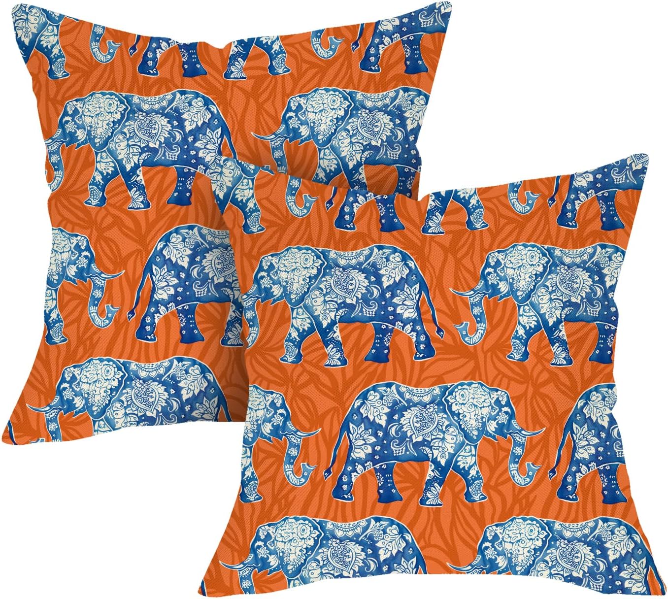 Vintage Boho Floral Elephant Decorative Throw Pillow Covers