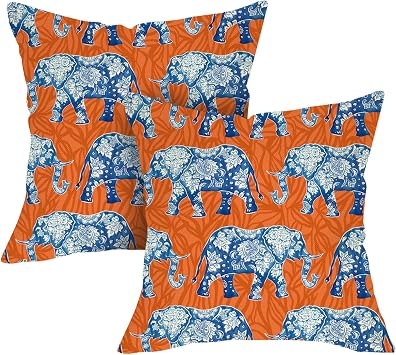 Vintage Boho Floral Elephant Decorative Throw Pillow Covers