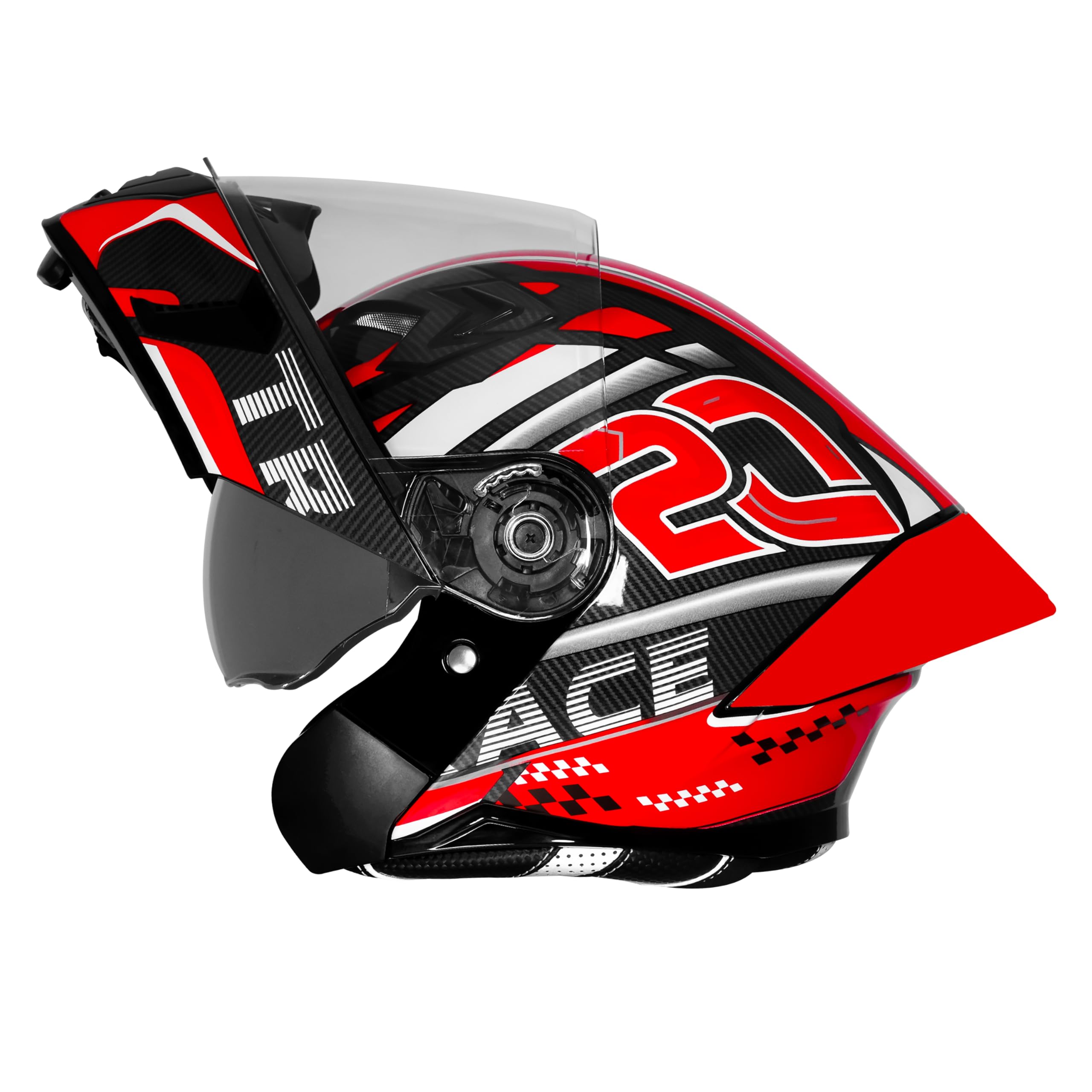 Steelbird SBA-20 Trace ISI Certified Flip-Up Graphic Helmet for Men and Women with Inner Silver Sunshiled-image-22
