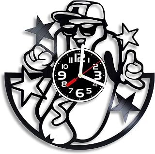 Hot dog vinyl wall clock, Hot dog Arts gift for any occasion, Christmas, Birthday, Holiday, Housewarming Present