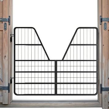 Heavy Duty Horse Stall Gate, 52" Wide X 42" High Stall Guards for Horses, 1" Thick Steel Frame Horse Stalles Guard, Essential Horses Stalles Accessories, Fits Standard Barn Doorways