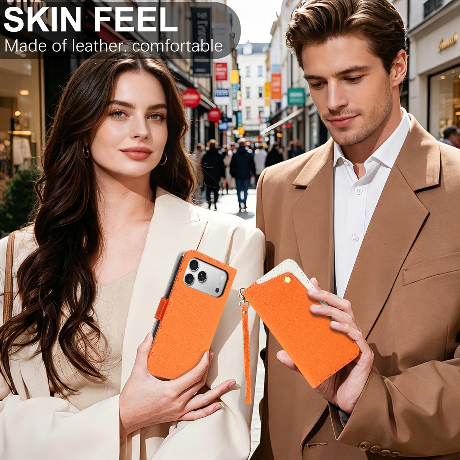 Klapphülle für iPhone 18 Pro Max/18 Pro, Litchi-Narben Leder Geldbörse