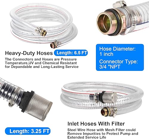 Miniatura 5 de Bomba de transferencia de combustible de 12 voltios, boquilla de apagado automático y mangueras para diésel, queroseno, máquina, aceite de