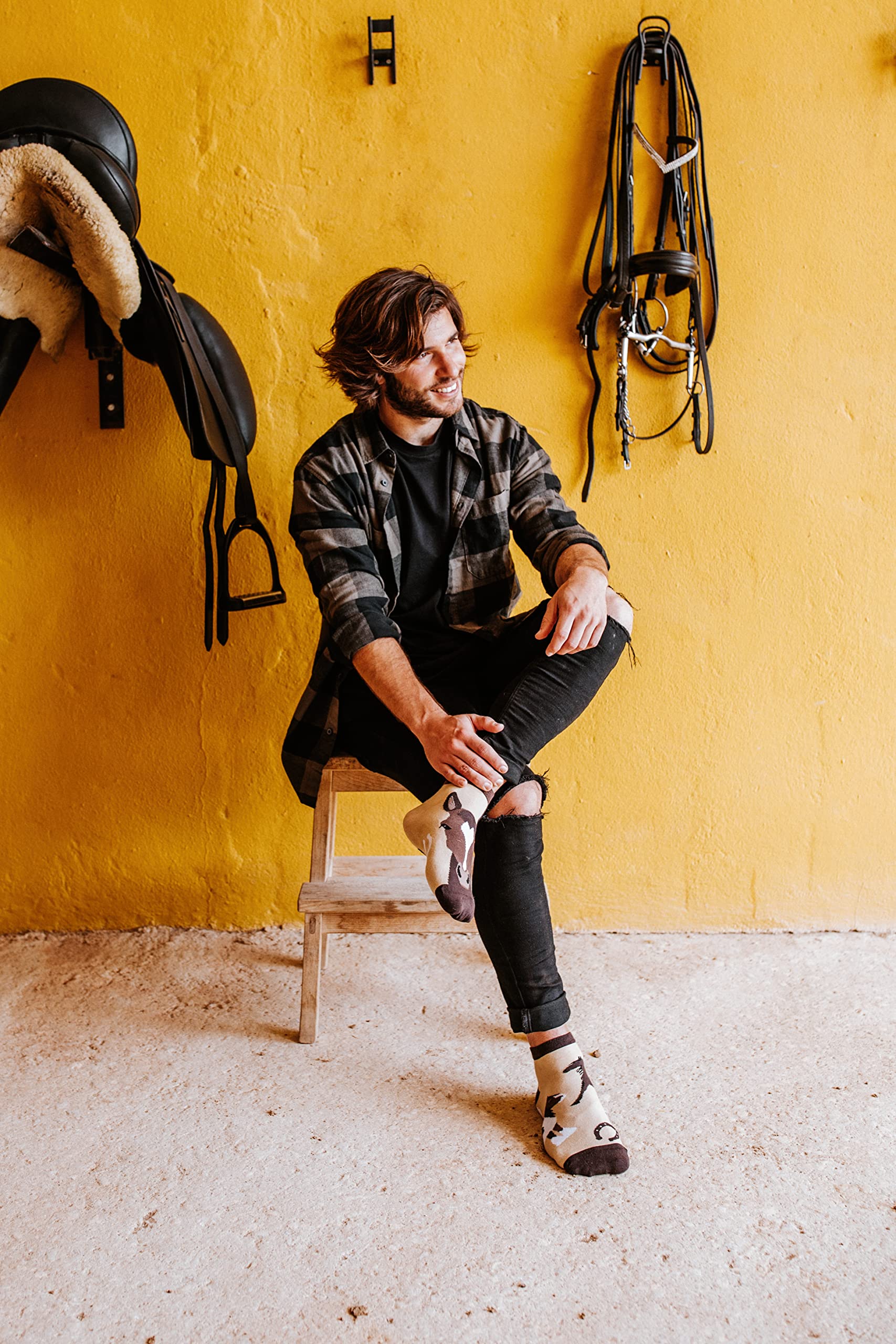 Dedoles Calzini Unisex Donna Uomo & Bambini Calze Cotone con tanti Design divertenti Calcio Bicicletta Piante Cavalli Regalo sinistra destra diversi