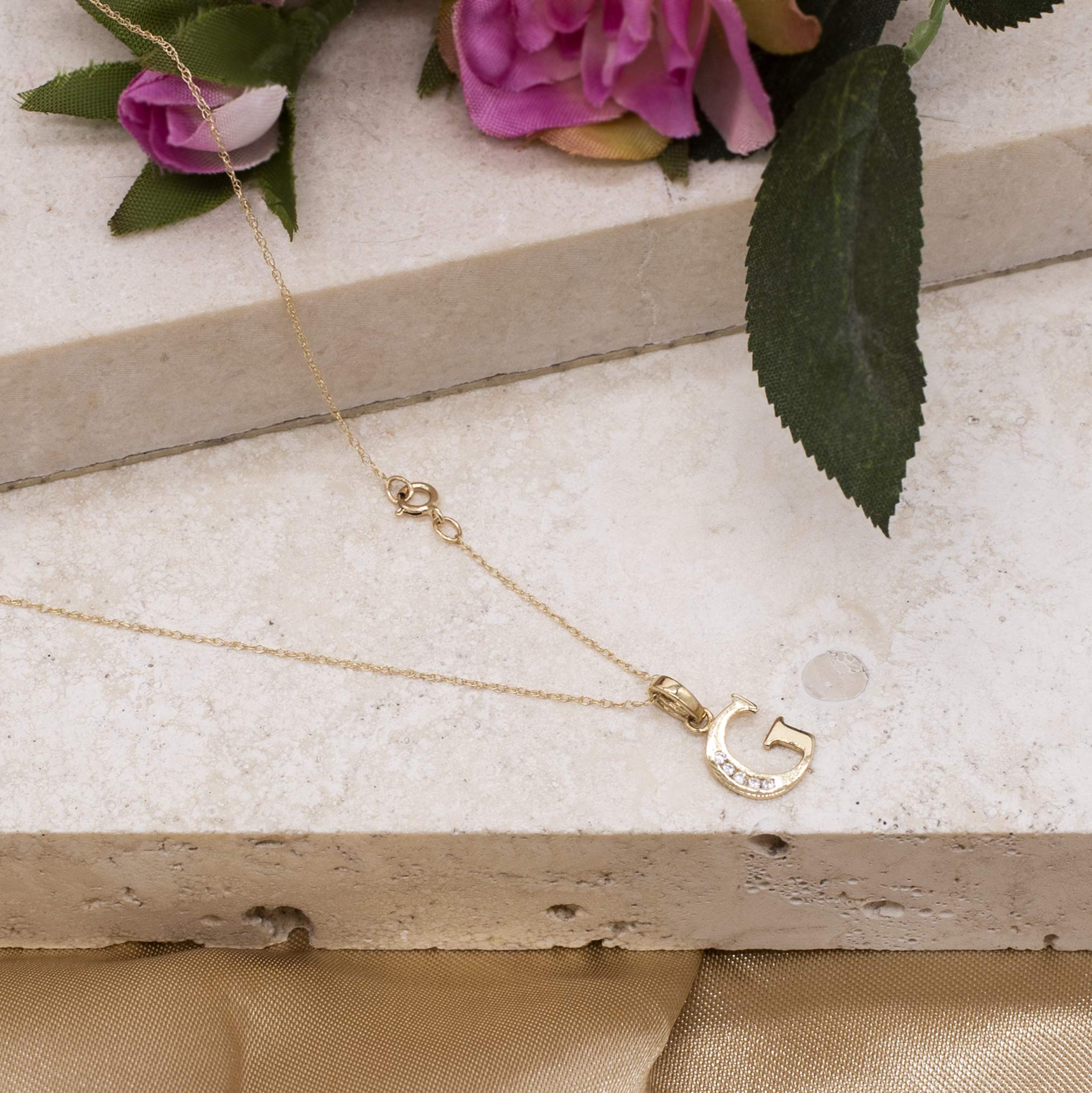 Collana con Pendente da Donna in Oro Giallo 9K (375) con Zirconia Cubica