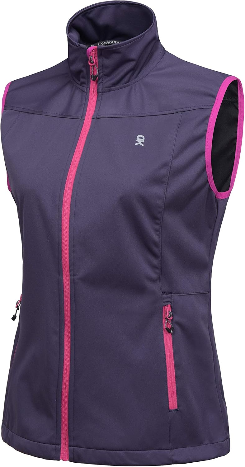 Little Donkey Andy Women's Lightweight Softshell Vest, Windproof Sleeveless Jacket for Running Hiking Travel