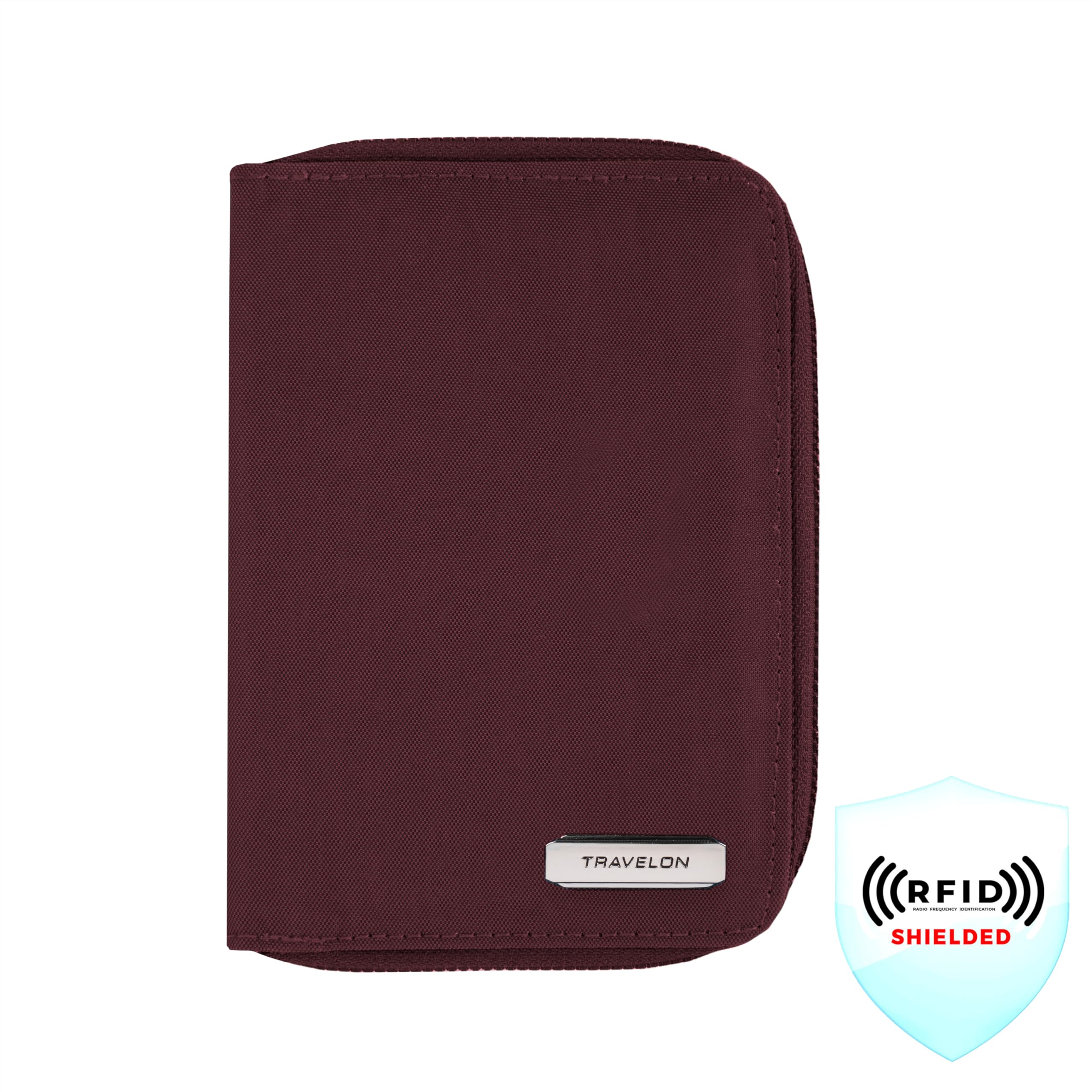 Travelon - Porta-passaporto con cerniera e blocco RFID, 4.5 x 0.75 x 6