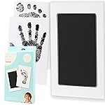 Pearhead Clean-Touch Baby Ink Pad, No Mess Clean-Touch Ink Pad with Imprint Cards, Safe for Skin, Perfect DIY Handprint and Footprint Keepsake for Family - Black, Medium/Large