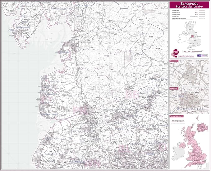Blackpool Postcode Sector Map (Laminated) Amazon.co.uk Stationery