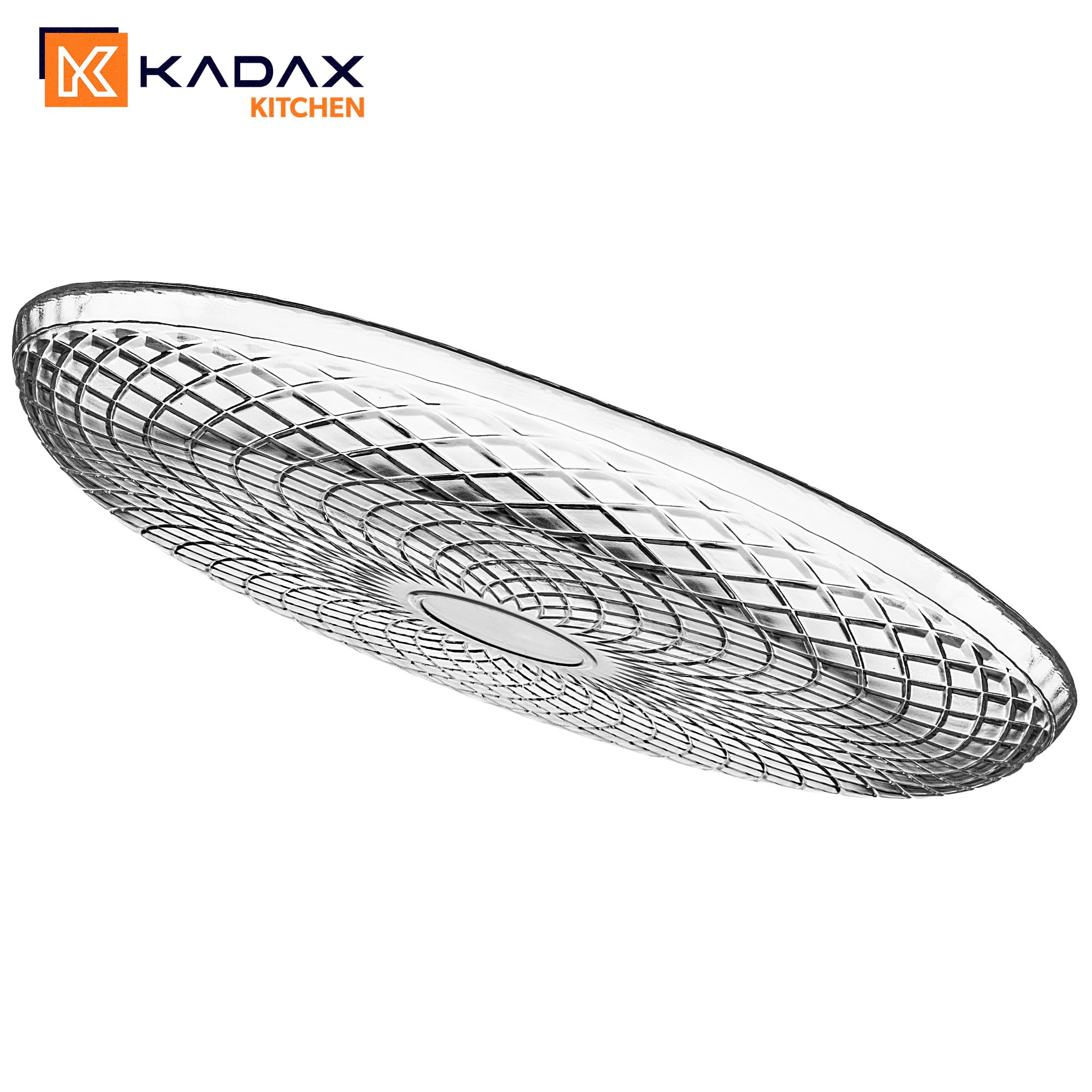 KADAX Lot de 6 assiettes rondes en verre transparent de 30 cm, grandes assiettes de service en verre, idéales comme assiettes à dessert, assiettes plates ou assiettes de présentation