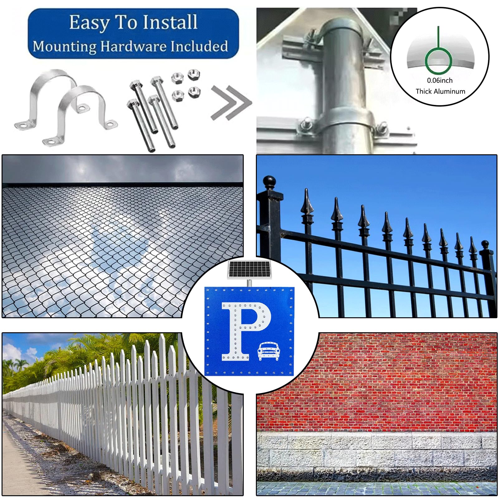 Solar señal de Advertencia de tráfico Vial Intermitente de Aluminio con led para Entrada de vehículos, Calle residencial, Uso Exterior, Resistente a la Intemperie