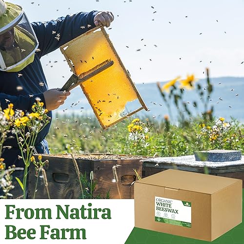 Miniatura 3 de YASNAY Pellets de cera de abeja blanca de 20 libras, cera de abeja 100% orgánica, cera de abeja para hacer velas, cuerpo, cuidado de la piel,