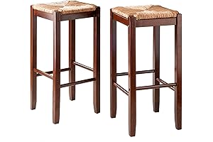 Winsome Kaden Wicker Barstools with Rush Seats
