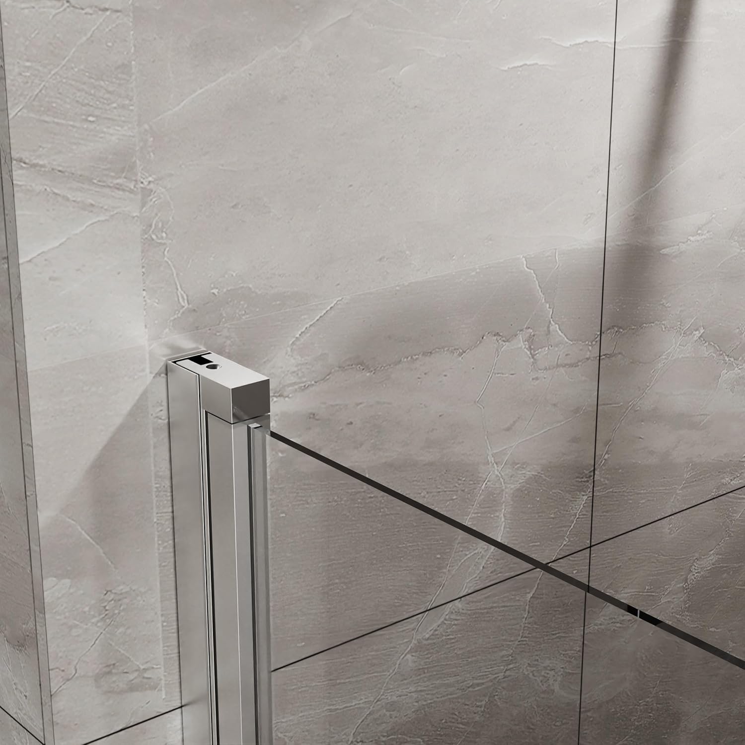 Pivot Shower Door 34x72 Inch - 1/4" Tempered Glass, Semi-Frameless, Easy Installation - Chrome Finish Reversible mounting (Chrome, 34 * 72")