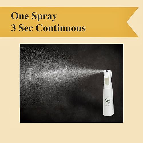 Miniatura 5 de Botellas de spray continuo para cabello (paquete de 2) 10.1 fl oz, pulverizador de agua recargable ultra fino, diseñado para peinado, limpieza,