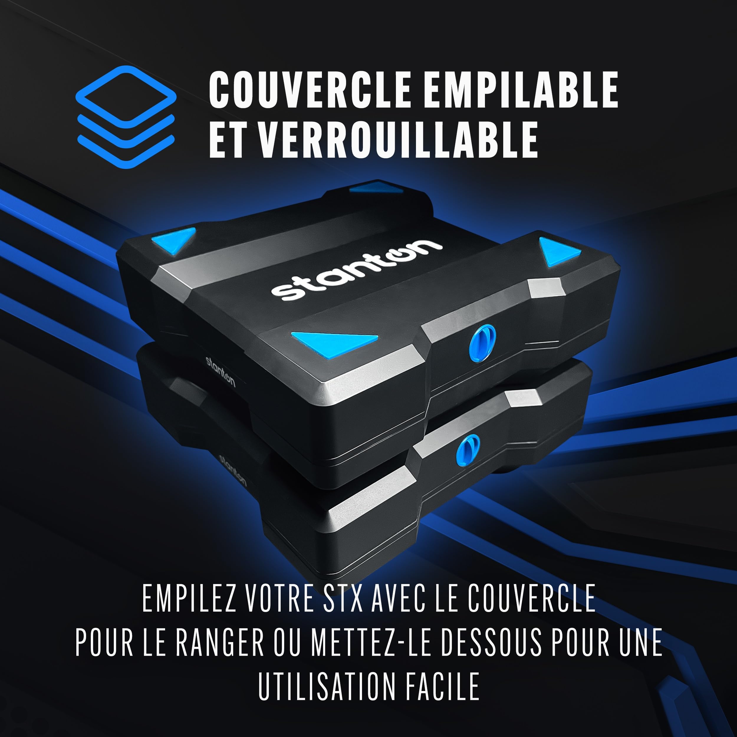 Stanton STX - Platine DJ de Scratch Portable avec Innofader Nano, Bluetooth, Curseur de Pitch, Enregistrement USB, Haut-Parleur, Piles Rechargeables