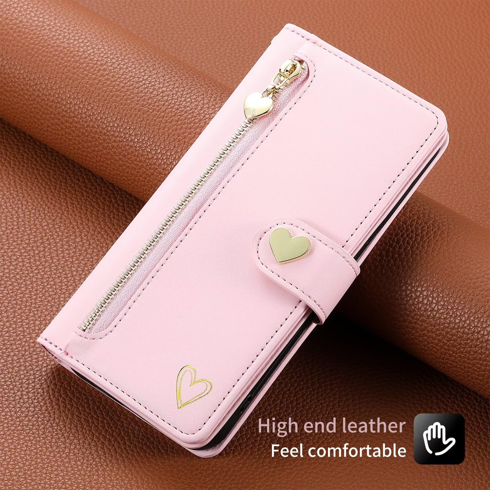 Brand Set Cover Portafoglio Per Umidigi A3S - Similpelle Con Chiusura Magnetica E Supporto - Rosa/Rosso - 5