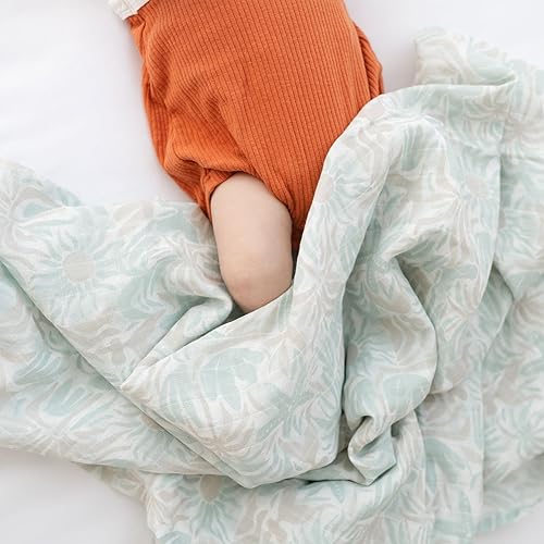 Vista 3 de Crane Baby Mantas de Arrullo de Muselina 100% Algodón, Beach Life Estrella de Mar, Juego de 3, 47" x 47", Arrullos para Recién Nacidos, Bebé y Niñas