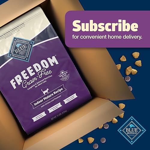 Miniatura 11 de Blue Buffalo Freedom - Alimento seco natural para gatos maduros para interiores, sin granos, pollo, 11 libras