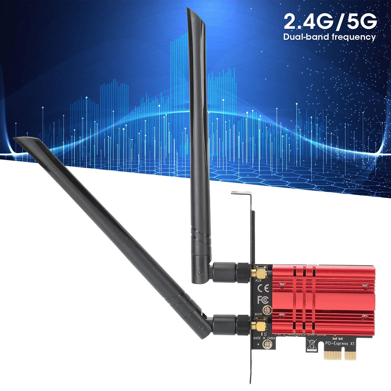 Carte Réseau Fil PCI E Adaptateur Wi-FI Double Bande AX200S BR