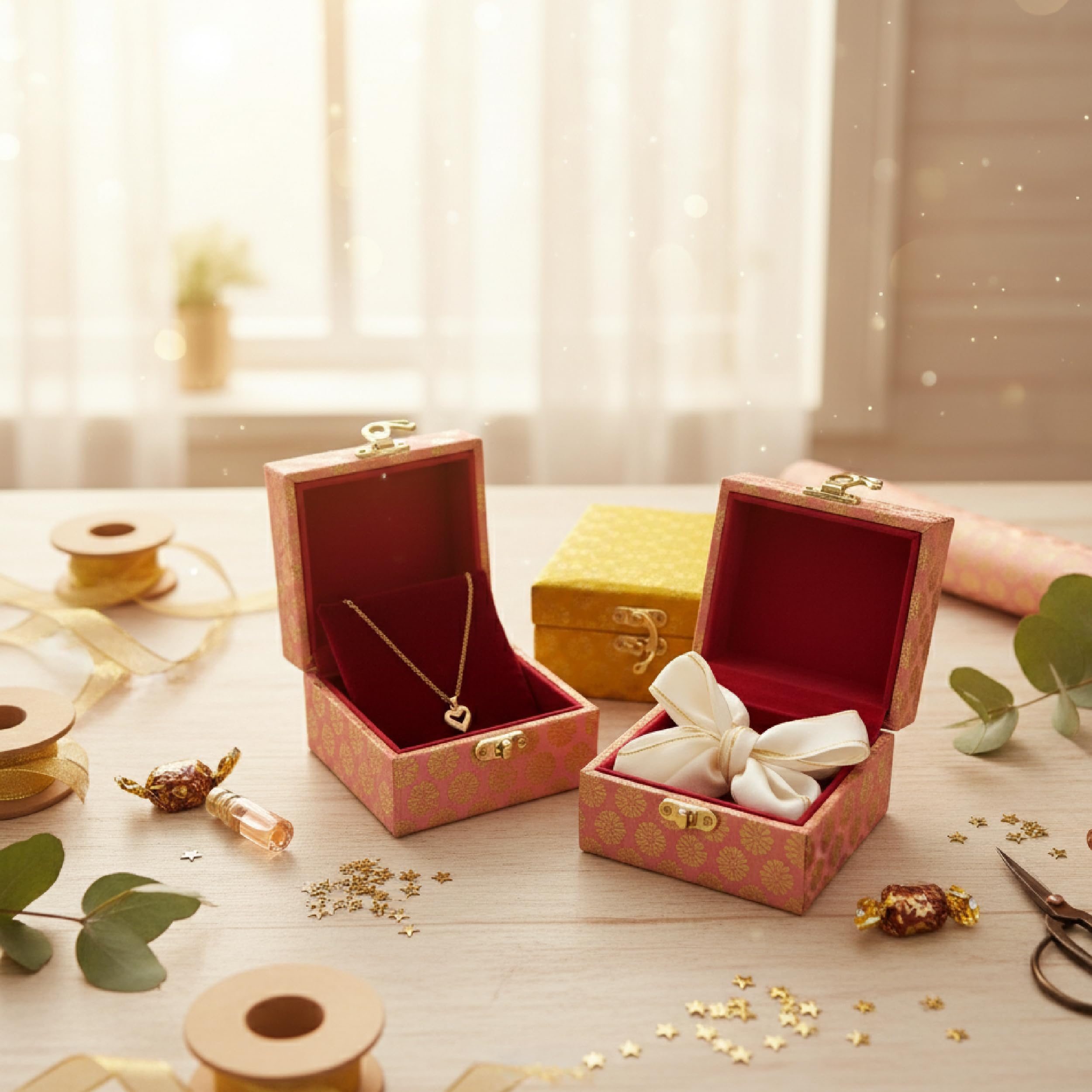 Handicrafts Shagun Box – ozdobne pudełko prezentowe premium na wesela, rocznice, gotówkę, biżuterię, karty podarunkowe i specjalne okazje, tradycyjny i elegancki design (10)