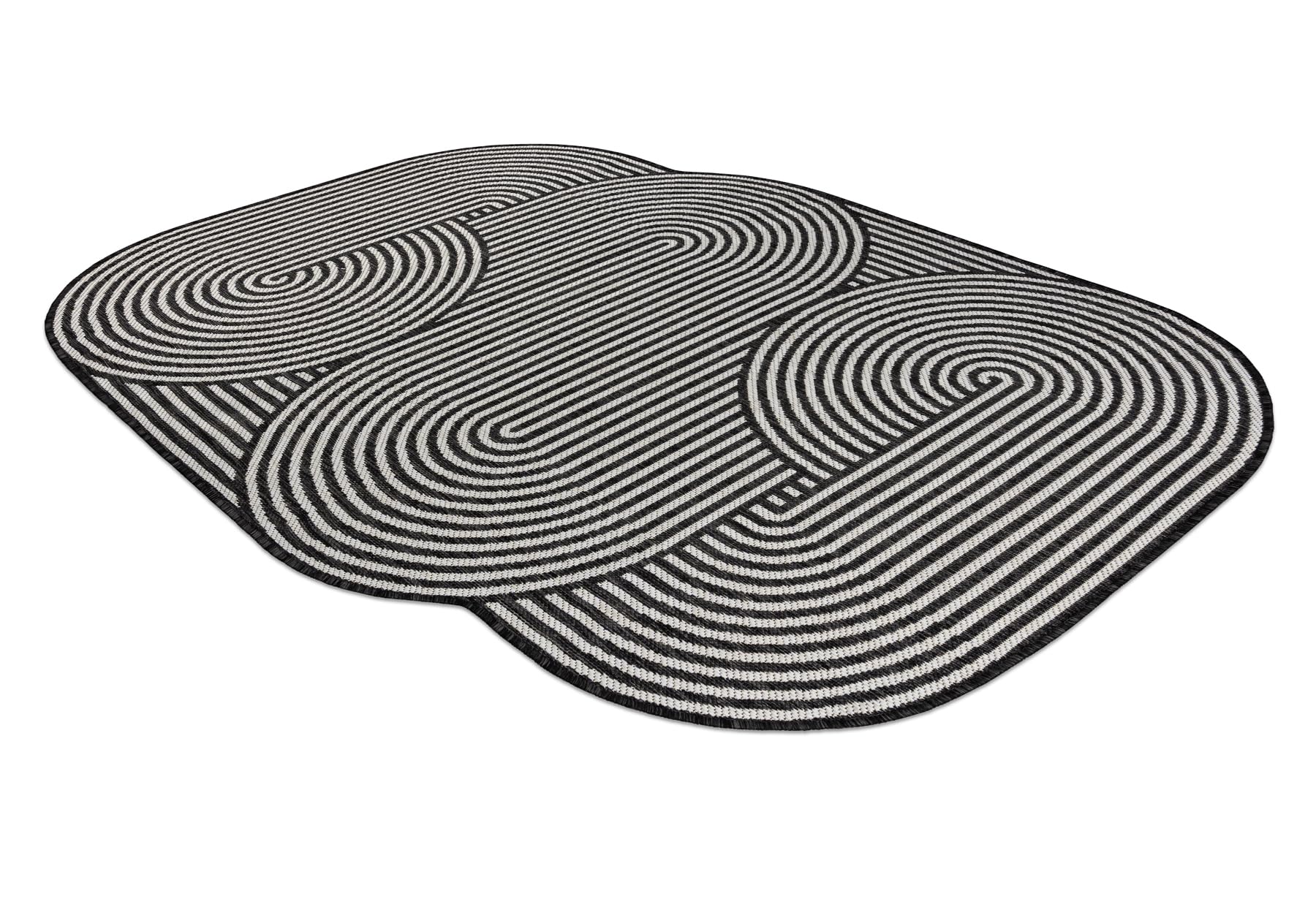 rugsx ORGANIC 1835 Tappeto sisal ecru/nero indoor & outdoor 200x290 cm