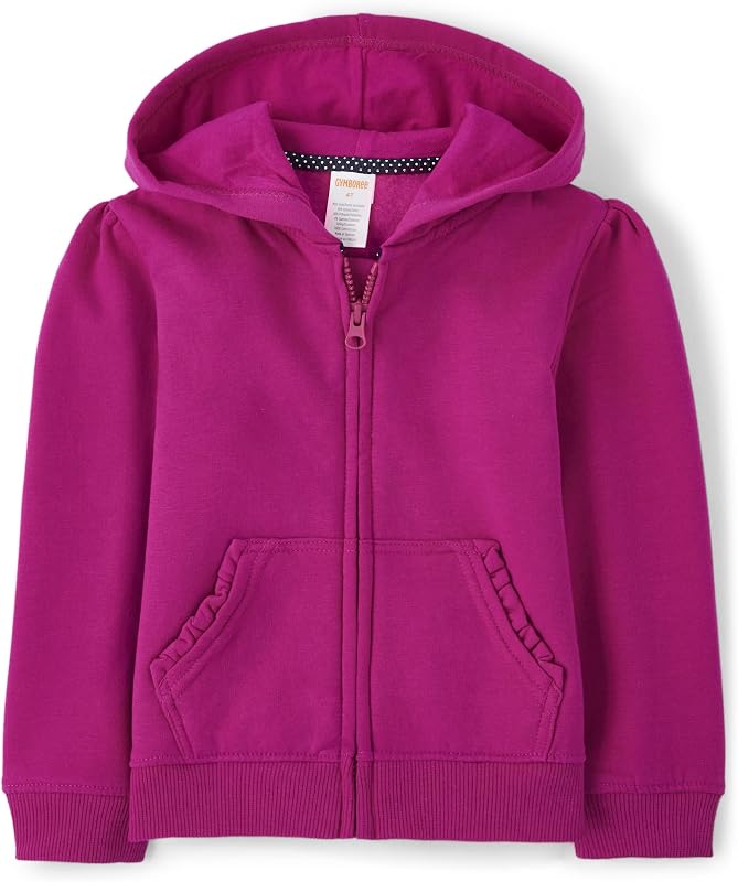 Girls And Toddler Long Sleeve Zip Up Hoodie Sweatshirt