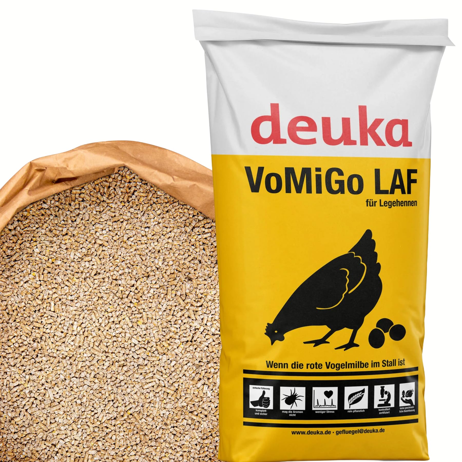 TOP Futtermittel VoMiGo Legekorn, Legehennenfutter 25 kg mit 3 mm Pellets,  Hhnerfutter gegen die rote Vogelmilbe, Alleinfutter als Korn : Amazon.de:  ...