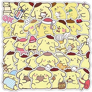 50Pcs Cartoon Cute Pom Pom Purin PET Transparent Stickers Pack Decal for Water Bottles Cup Laptop Phone Guitar Car Bike,Kid/Teen Gift JKT
