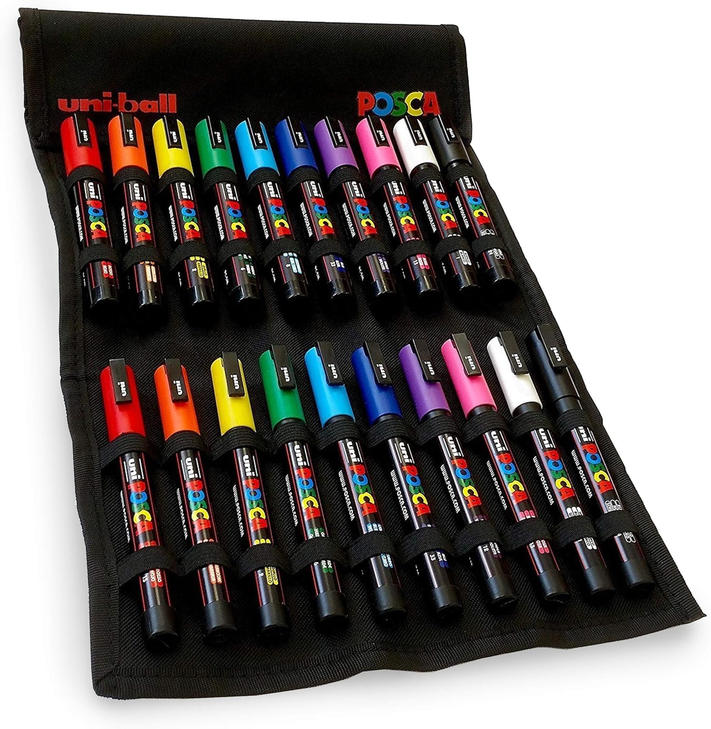 Posca Rotuladores de pintura PC-3M y PC-5M - Juego de 20 rotuladores de lona