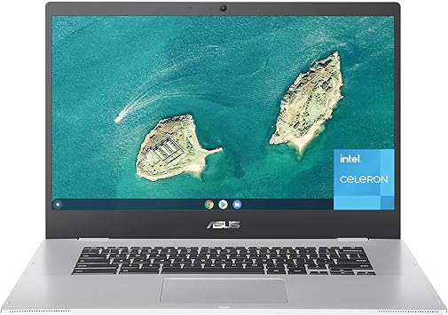 ASUS CX1500CNA-AS84F Chromebook CX1, 15.6" Full HD NanoEdge Display, Intel Celeron N3350 Processor, 64GB eMMC Storage, 8GB RAM, Chrome OS, Transparent Silver, CX1500CNA-AS84F