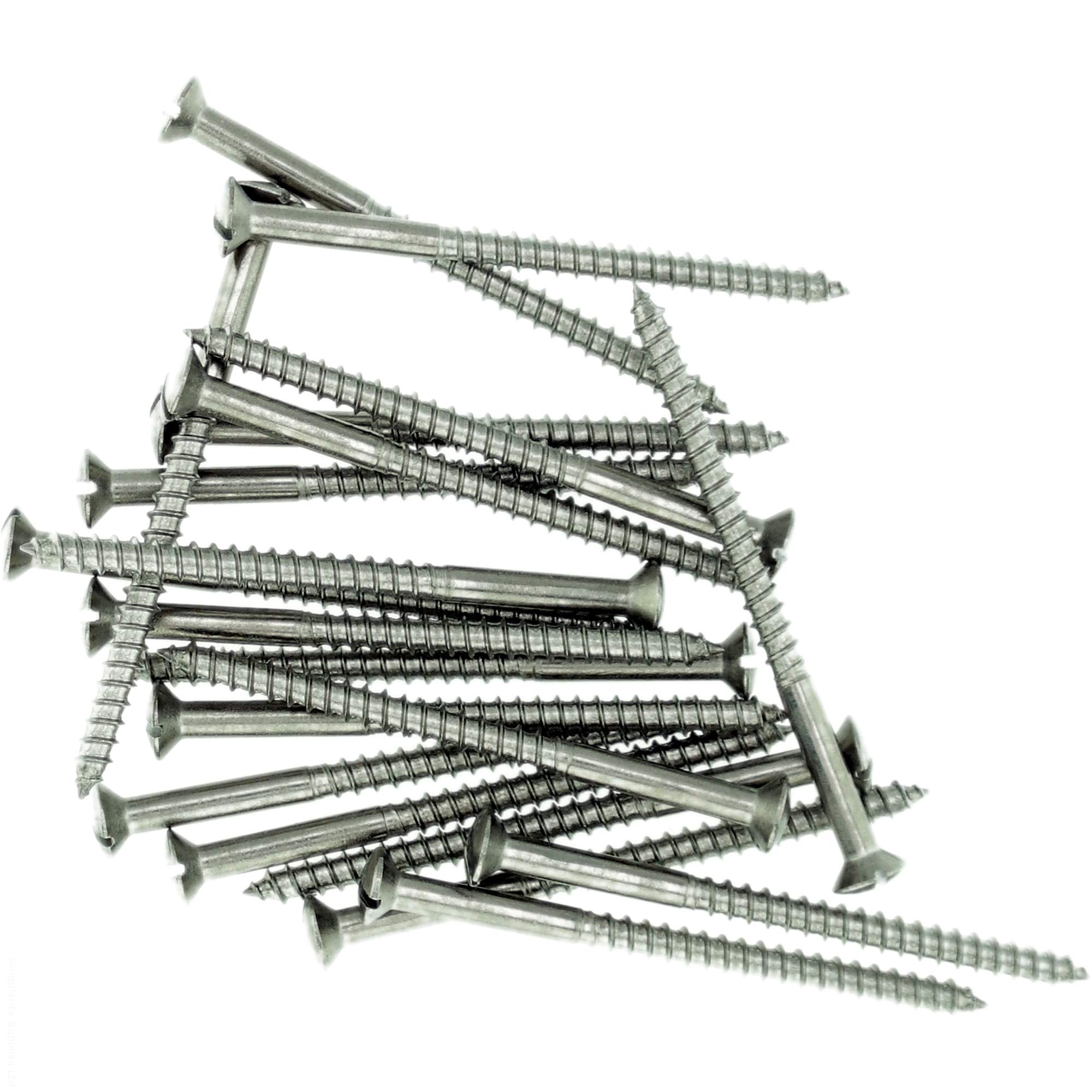 Singularity Supplies No.8 X 0.78 (4.0Mm X 20Mm) Slot Raised Countersunk Wood Screw - Stainless Steel (A2) (Pack Of 20)