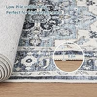 Vista 4 de Dripex Alfombra Lavable de Tribus - 2x5 Alfombra Antideslizante sin Desprendimiento para Pasillos, Resistente a Manchas, Alfombra de Cocina