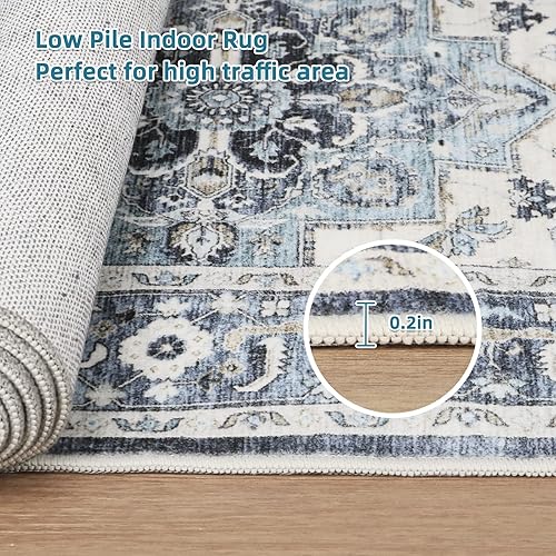 Miniatura 4 de Dripex Alfombra Lavable de Tribus - 2x5 Alfombra Antideslizante sin Desprendimiento para Pasillos, Resistente a Manchas, Alfombra de Cocina,