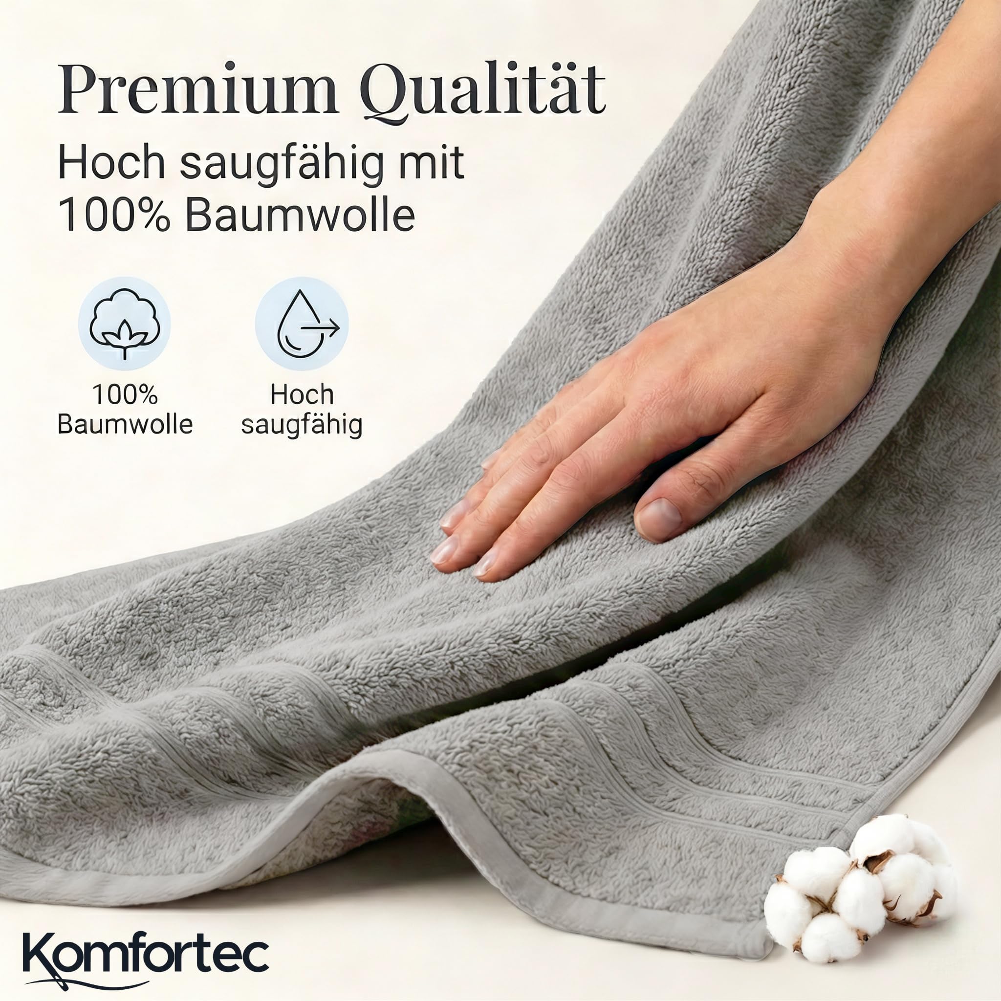 Komfortec 2er Saunahandtuch Set 80x200 cm – Bild 4