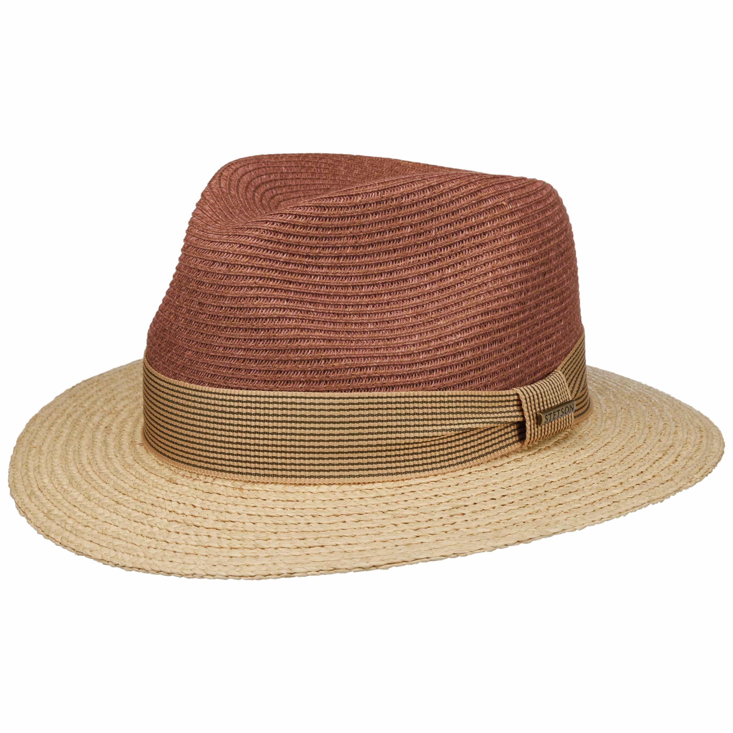 Stetson Twotone Traveller Chapeau de Paille Raphia Bicolore Homme Printemps Ete