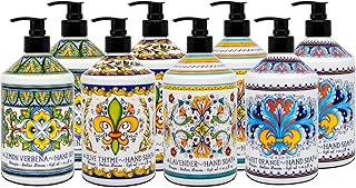Perugia Italian Deruta Hand Soap - 21.5 fl oz Bottles - 8 pack - Lavendar, Sweet Orange, Lemon Verbana, and Olive Thyme