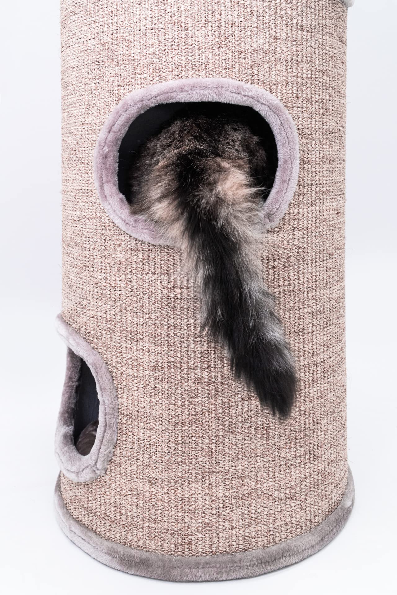 Petrebels Tiragraffi per gatti, XXL, 110 cm, con 3 ingressi, in sisal, extra largo, Ø 45 e pesante per la stabilità, cupola 110, cupola per gatti e torre da arrampicata per gatti, cappuccino