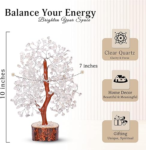 Miniatura 173 de YATSKIA - Árbol de cristal turquesa Feng Shui, alambre, bonsái Buhha, estatua reiki, Chakra curativo energía positiva, buena suerte dinero regalos