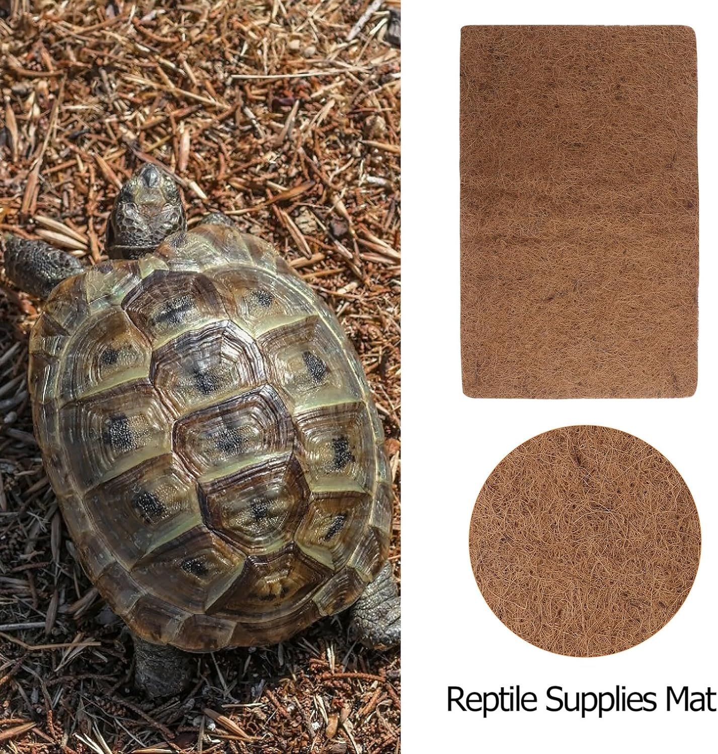 BESPORTBLE 3pcs Natural Coconut Fiber Reptile Bedding Mats Breathable Liner for Tortoises Lizards Terrarium Pet Habitat Mat with Strong Permeability and Easy Cleaning