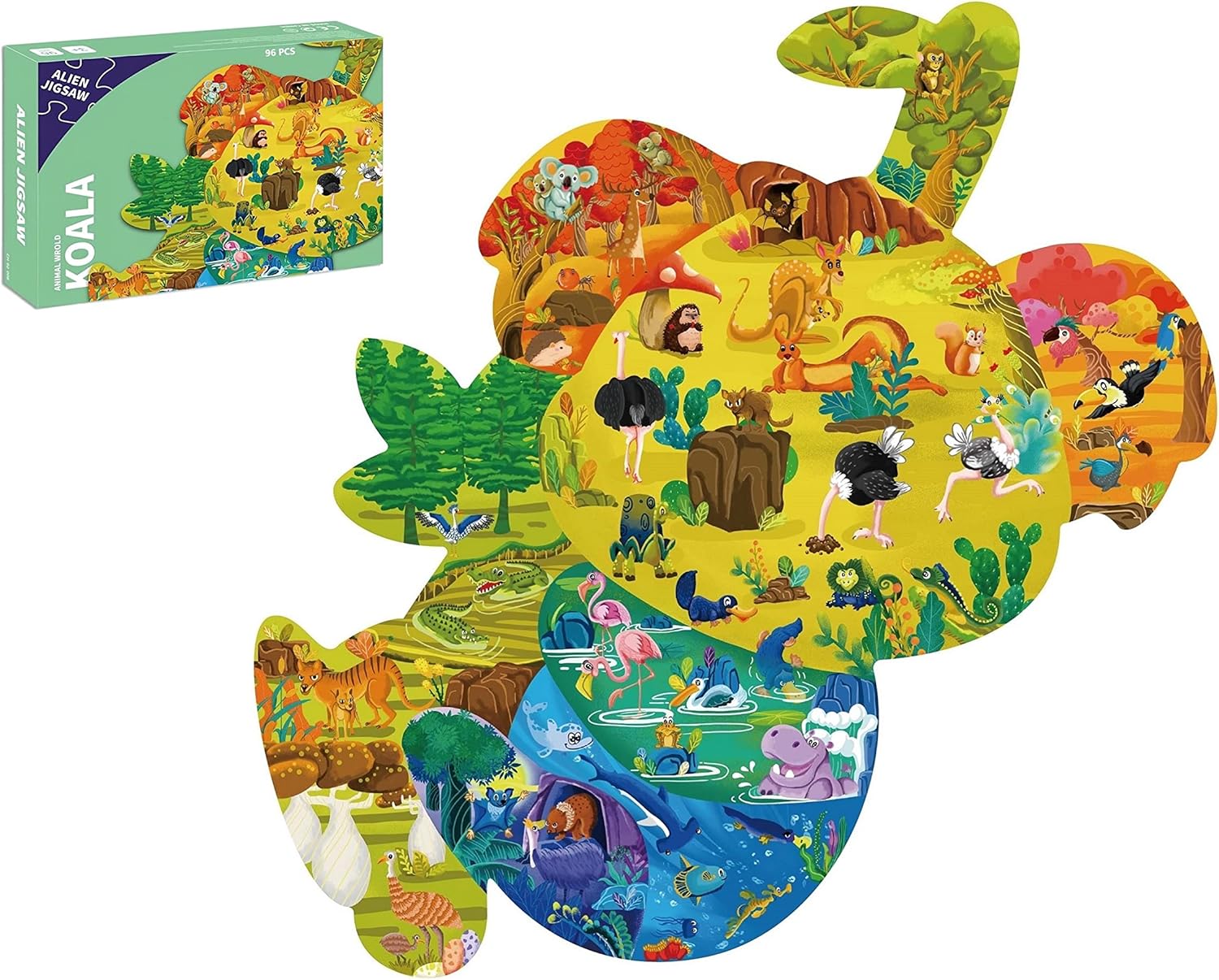 PINU Jigsaw Puzzles for Kids Ages 3-5, 6-8, 8-10, Children Colorful Fun Animal Shaped Puzzle Learning Educational Toys Gifts Games for Boys and Girls (Triceratops-150 PCS)